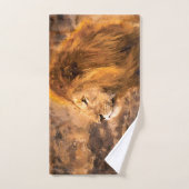 Lion peignant le Roi d'or Art (Serviette à main)