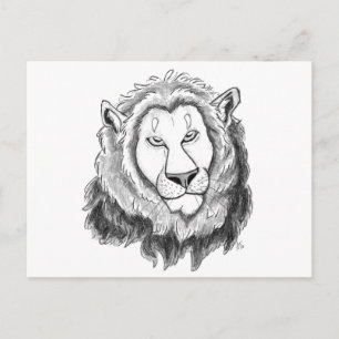 Lion Pencil Sketch Art Briefkaart