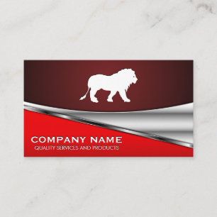 Lion-pictogram   Rood metallic achtergrond Visitekaartje