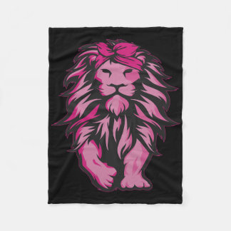 Lion Pink Bandana Breast Cancer Bewustheid Overlev Fleece Deken