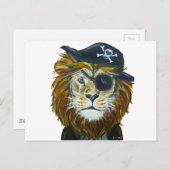 Lion pirate art briefkaart (Voorkant / Achterkant)