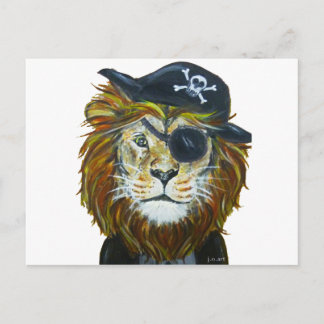 Lion pirate art briefkaart