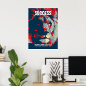 Lion Pop Art Success Quote Inspirerend Poster (Thuiskantoor)