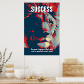Lion Pop Art Success Quote Inspirerend Poster (Keuken)