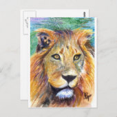 Lion Portrait ACEO Briefkaart (Voorkant / Achterkant)