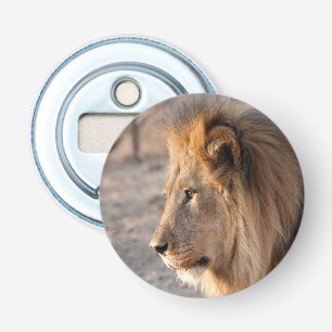 Lion Portrait Button Flesopener