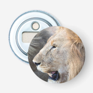 Lion Portrait Button Flesopener