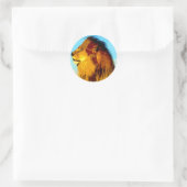 Lion Portrait Ronde Sticker (Tas)