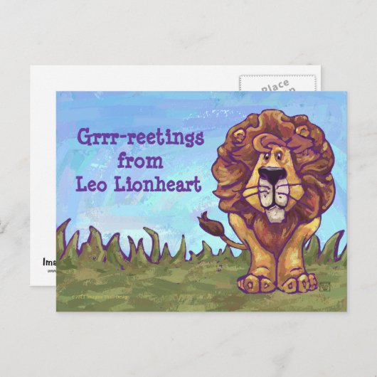 Lion Post-Kaart Briefkaart (Voorkant / Achterkant)
