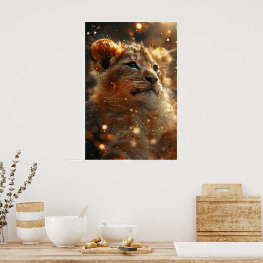 Lion Poster, Afdrukken, Waarde Poster Papier Custo (Keuken)