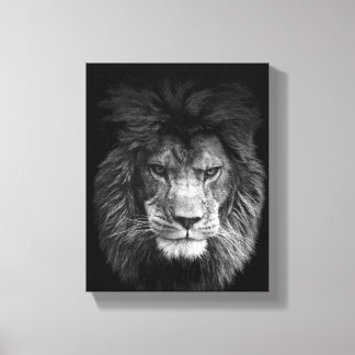 Lion Poster Löwe Leinwand BLACK Canvas Afdruk