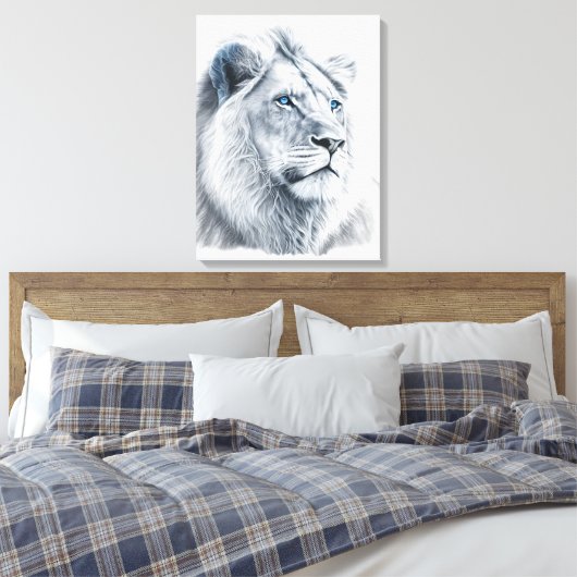 Lion - Potlood Drawing Canvas (Insitu (Slaapkamer))