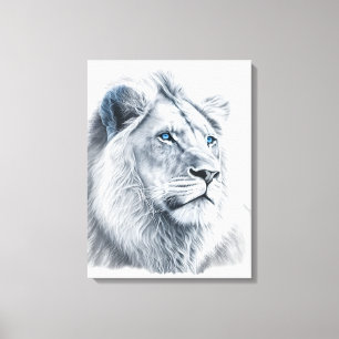Lion - Potlood Drawing Canvas Afdruk