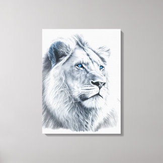 Lion - Potlood Drawing Canvas Afdruk