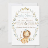 Lion Prince Baby Shower Invitations (Devant)