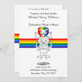 Lion Rainbow Gay Pride Uitnodiging voor het Huweli (Voorkant / Achterkant)