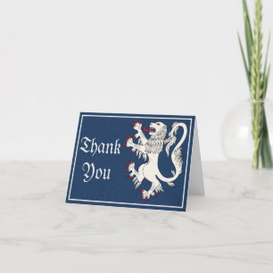 Lion Rampant Argent Carte de remerciements