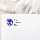 Lion Rampant Azure Étiquette (En situation)