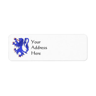 Lion Rampant Azure Étiquette