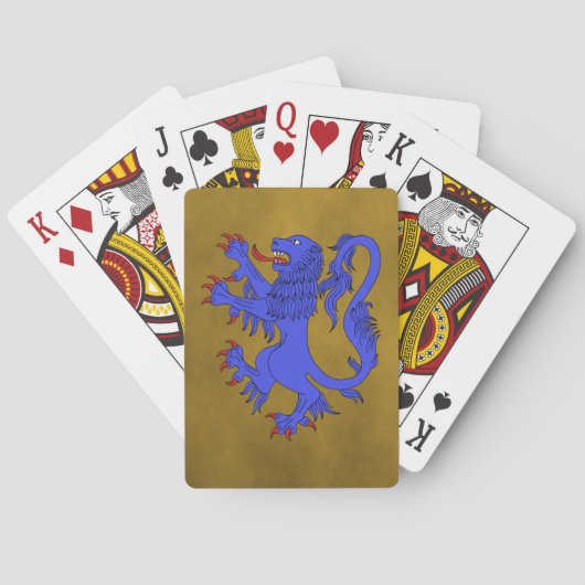 Lion Rampant Azure Pokerkaarten (Achterkant)