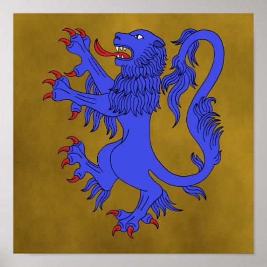Lion Rampant Azure Poster (Voorkant)