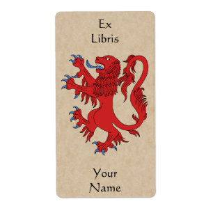 Lion Rampant Gules Bookplaat Etiket