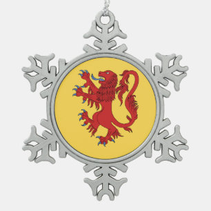 Lion Rampant Gules Tin Sneeuwvlok Ornament