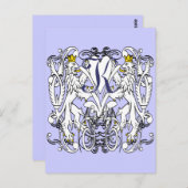 Lion Rampant Renaissance Wedding Briefkaart (Voorkant / Achterkant)