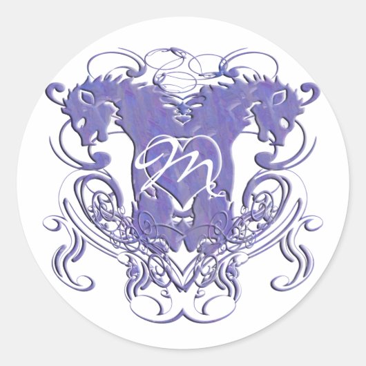 Lion Rampant Renaissance Wedding Ronde Sticker (Voorkant)