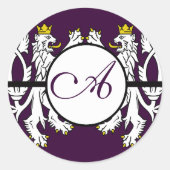 Lion Rampant Renaissance Wedding Ronde Sticker (Voorkant)
