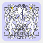 Lion Rampant Renaissance Wedding Vierkante Sticker (Voorkant)