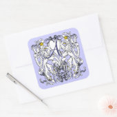 Lion Rampant Renaissance Wedding Vierkante Sticker (Envelop)
