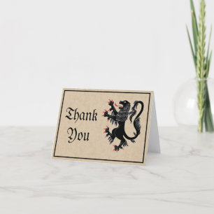 Lion Rampant Sable Carte de remerciements