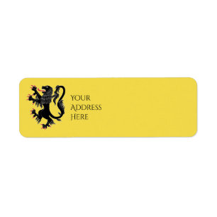 Lion Rampant Sable Return Address Label