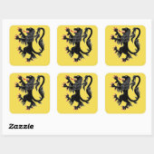 Lion Rampant Sable Vierkante Sticker (Vel)