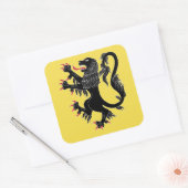 Lion Rampant Sable Vierkante Sticker (Envelop)