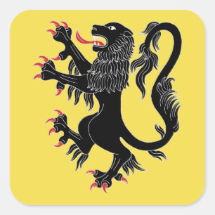 Lion Rampant Sable Vierkante Sticker