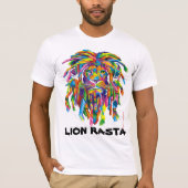 Lion Rasta Rastafarian Dreadlocks Art t shirt (Voorkant)