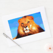 Lion Rechthoekige Sticker (Envelop)
