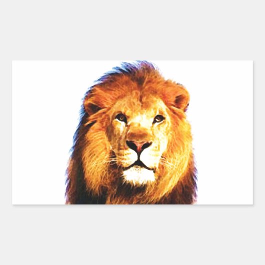 Lion Rechthoekige Sticker (Voorkant)