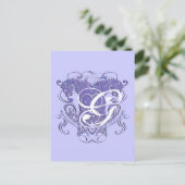 Lion Renaissance Wedding Monogram Dank je Briefkaart (Staand voorkant)