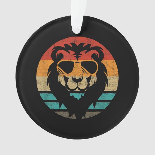 Lion Retro Style Ornament (voorkant)