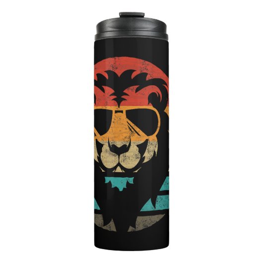 Lion Retro Style  Thermosbeker (Voorkant)
