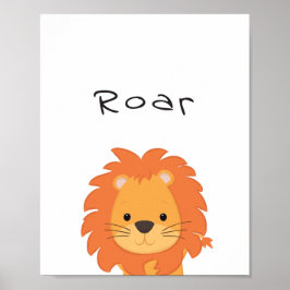 Lion Roar Nursery Poster, Animal Kidsroom Wall Art Poster