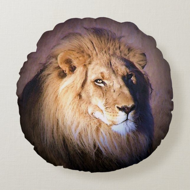 Lion Rond Kussen (Voorkant)