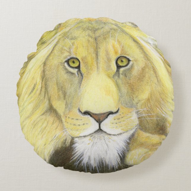 Lion Rond Kussen (Voorkant)