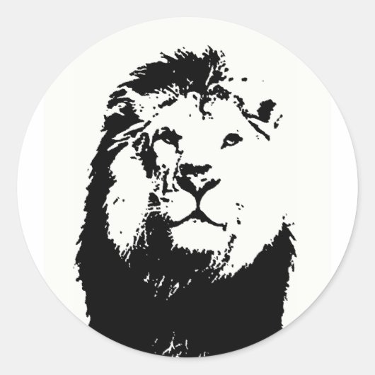 Lion Ronde Sticker (Voorkant)