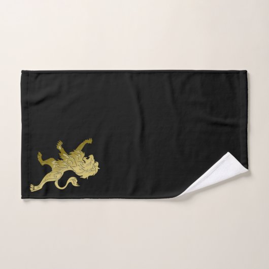 Lion royal d'or noir (Serviette à main)