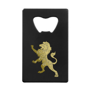 Lion Royal Doré sur Fond Noir 