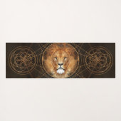 Lion Sacred Geometry Digital Art Yogamat (Achterkant (horizontaal))
